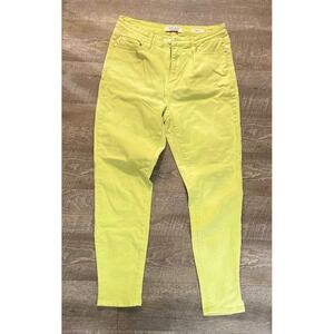 Judy Blue Neon‎ Yellow Skinny Jeans High Waist Denim Pants, Size 11